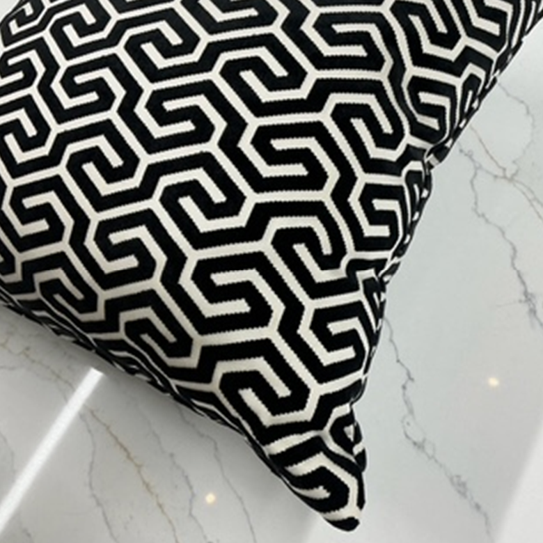 NH Madisonville Collection Black and White Ming Pillow 17" x 17"
