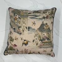 NH Mandeville Collection Blush and Navy Chinoiserie Euro Pillow
