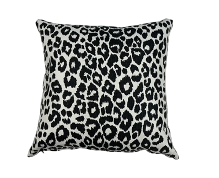NH Madisonville Collection Black and White Snow Leopard Pillow 22" x 22"