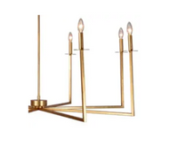 Brushed Antique Brass Eight-Arm Chandelier – 47"