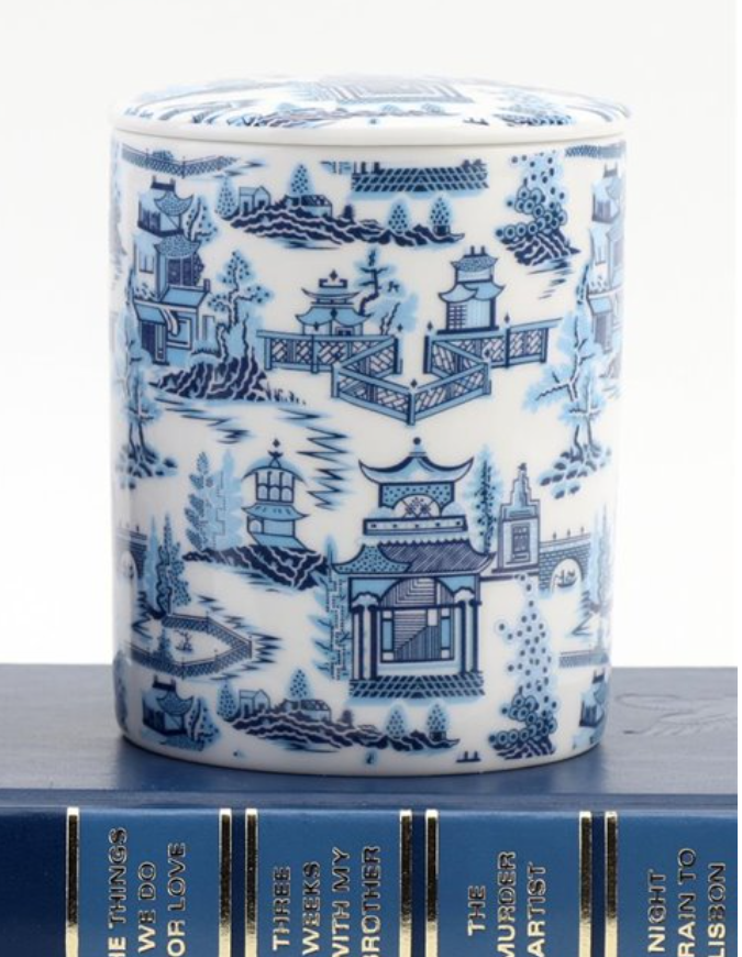 Blue and White Porcelain Jar Candle