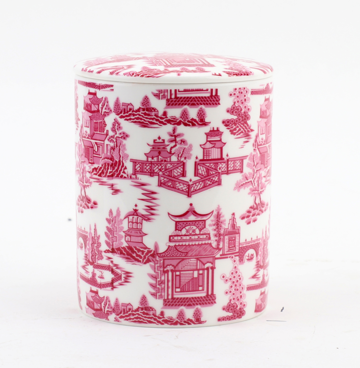 Pink Pagoda Porcelain Jar Candle