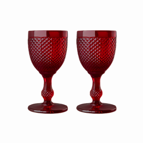 Stemmed White Wine Glass, Red