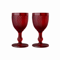 Stemmed White Wine Glass, Red