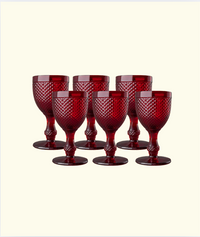 Stemmed White Wine Glass, Red