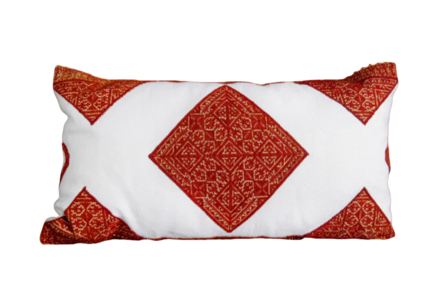Medina of Fez Pillow, Ivory / Red