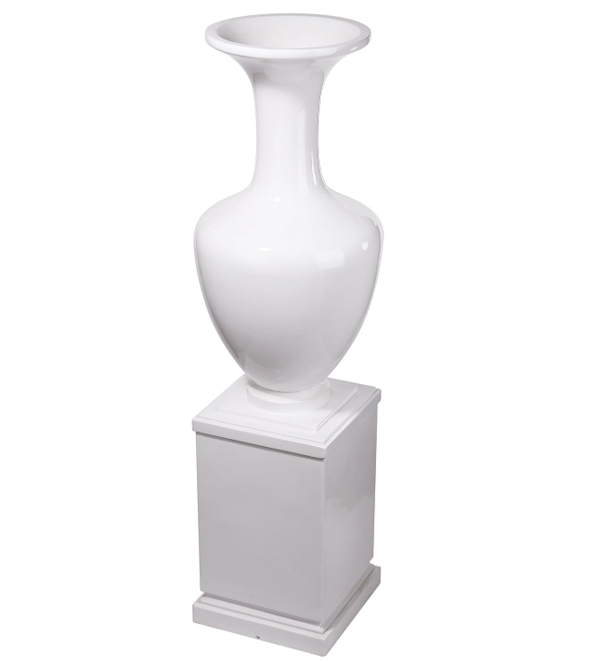 Grand Urn on Stand – Glossy White Finish