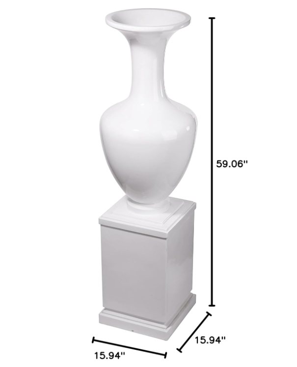 Grand Urn on Stand – Glossy White Finish