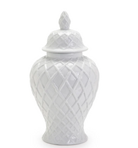 Lidded Porcelain Faux Bamboo Fretwork Jar