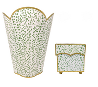 Green Polka Dot Tissue Holder & Wastepaper Basket