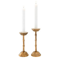 Small Bamboo Candlestick – Vintage Brass Finish