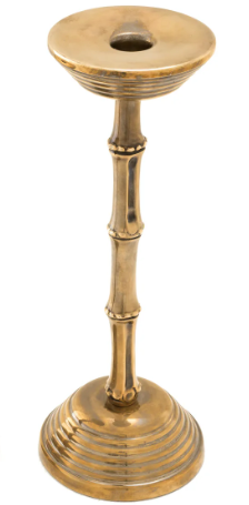 Large Bamboo Candlestick – Vintage Brass Finish