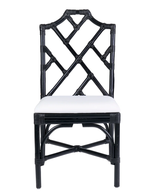 Rattan Side Chair – Black Finish