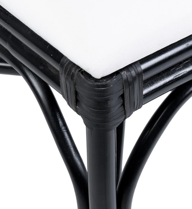 Rattan Side Chair – Black Finish