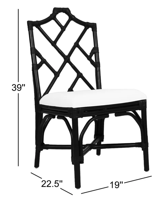 Rattan Side Chair – Black Finish