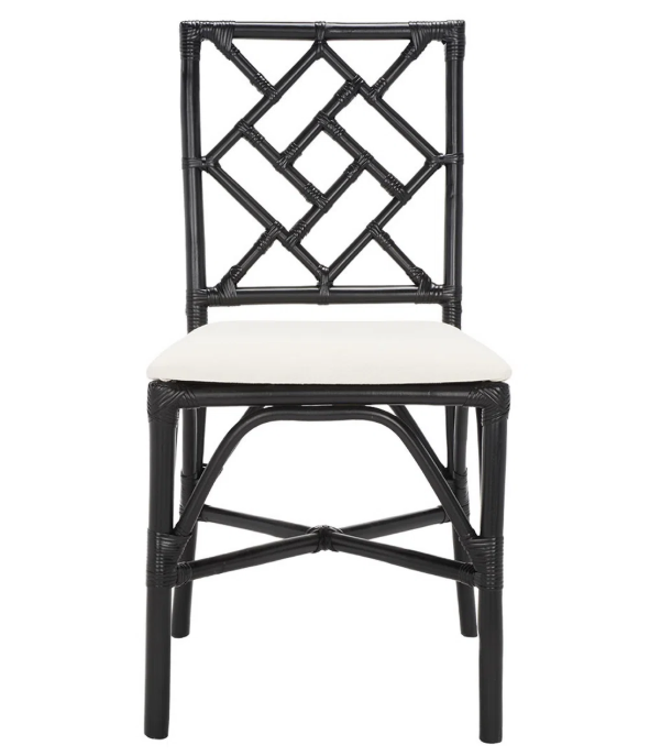 Chinoiserie-Chic Accent Chair – Black Finish