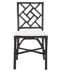 Chinoiserie-Chic Accent Chair – Black Finish