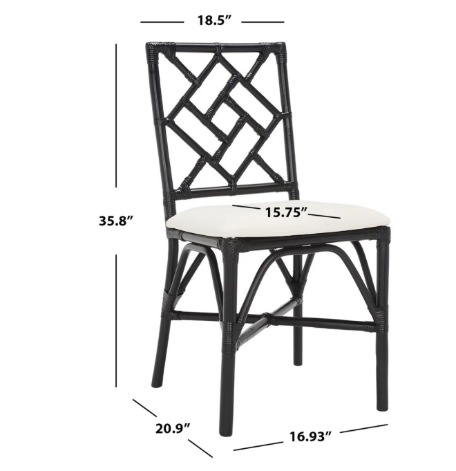 Chinoiserie-Chic Accent Chair – Black Finish