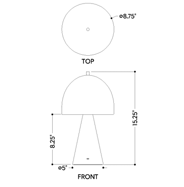 Rechargeable Brushed Brass Dome Lamp