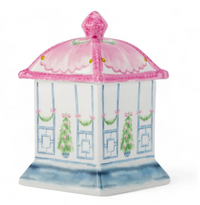 Pastel Pink & Blue Pagoda Christmas Lidded Jar