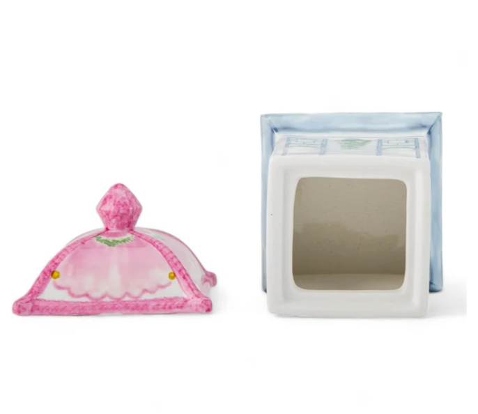 Pastel Pink & Blue Pagoda Christmas Lidded Jar