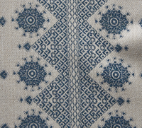Carmania Pillow Cover in Indigo on Natural, Indoor Outdoor (Various Sizes)
