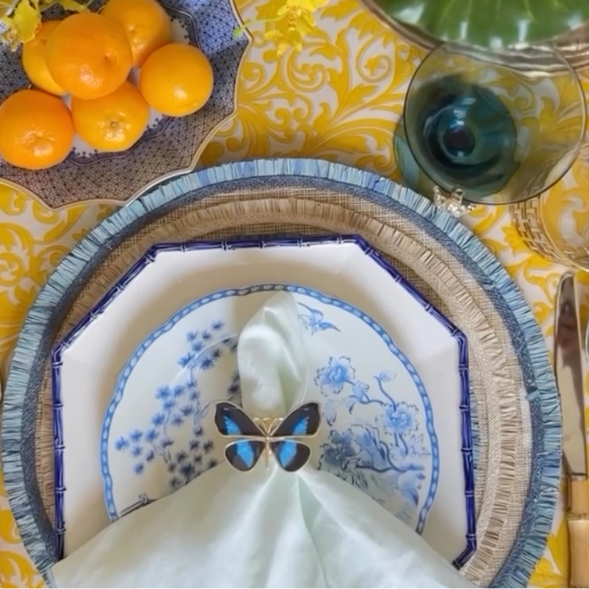 Painterly Butterfly Napkin Rings – Blue (Set of 4)