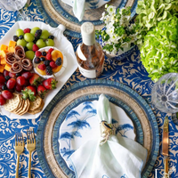 Damask Print Tablecloth – Blue