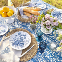 Damask Print Tablecloth – Blue