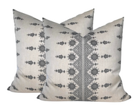 Carmania Pillow Cover in Charcoal, Indoor Outdoor Pillows (Various Sizes)