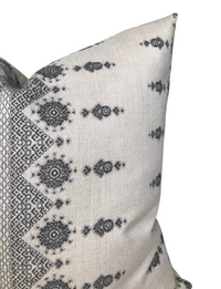 Carmania Pillow Cover in Charcoal, Indoor Outdoor Pillows (Various Sizes)
