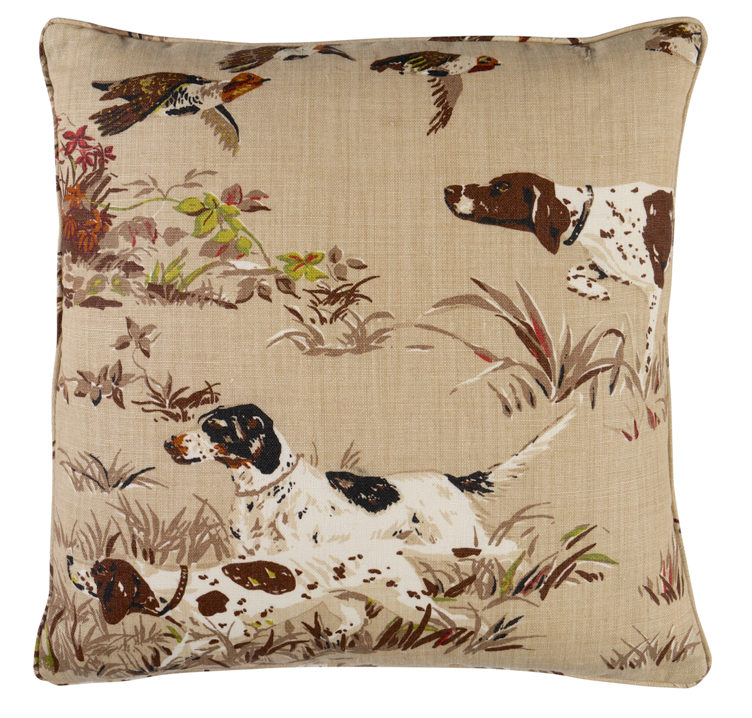Pointers Pillow Cover in Brown, Schumacher Textiles (Various Sizes)