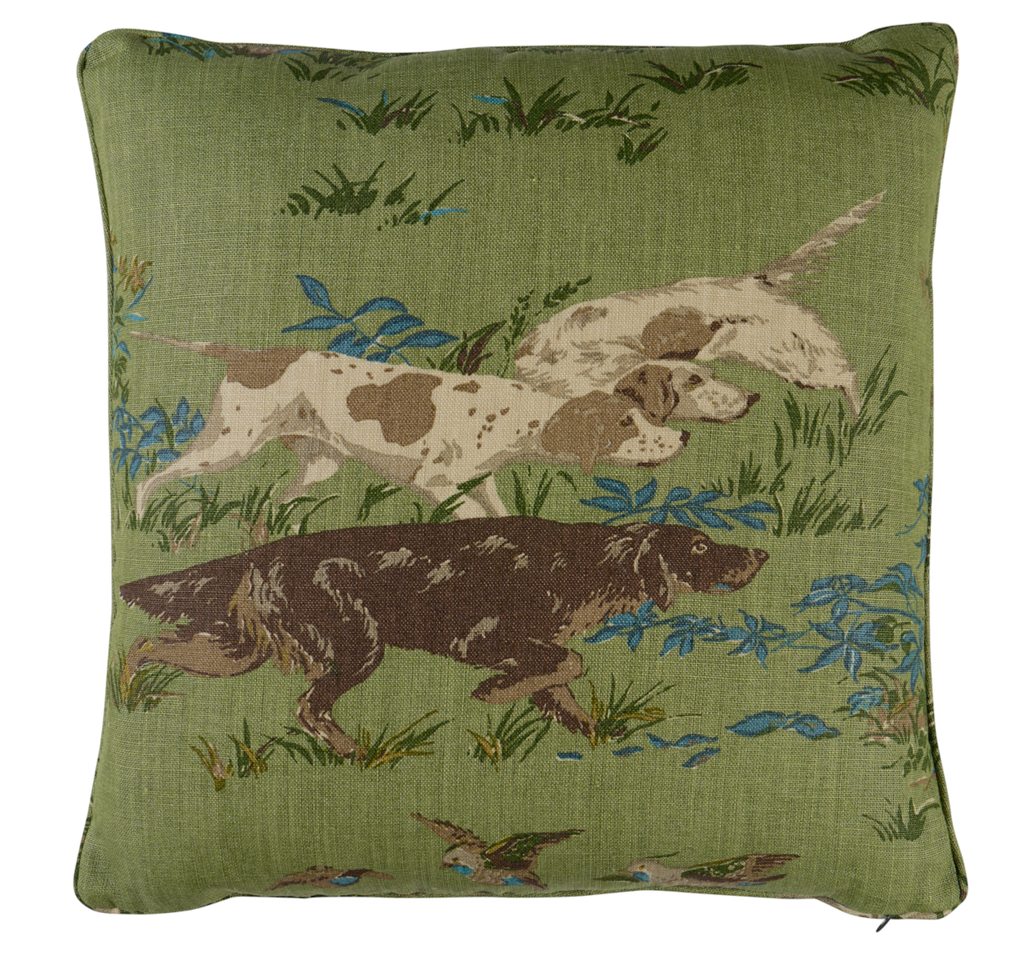 Pointers Pillow Cover in Meadow Green, Schumacher Textiles (Various Sizes)