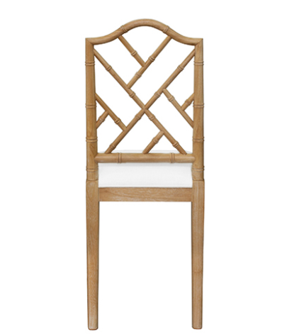 Dining Chair in Cerused Oak with Linen Upholstery