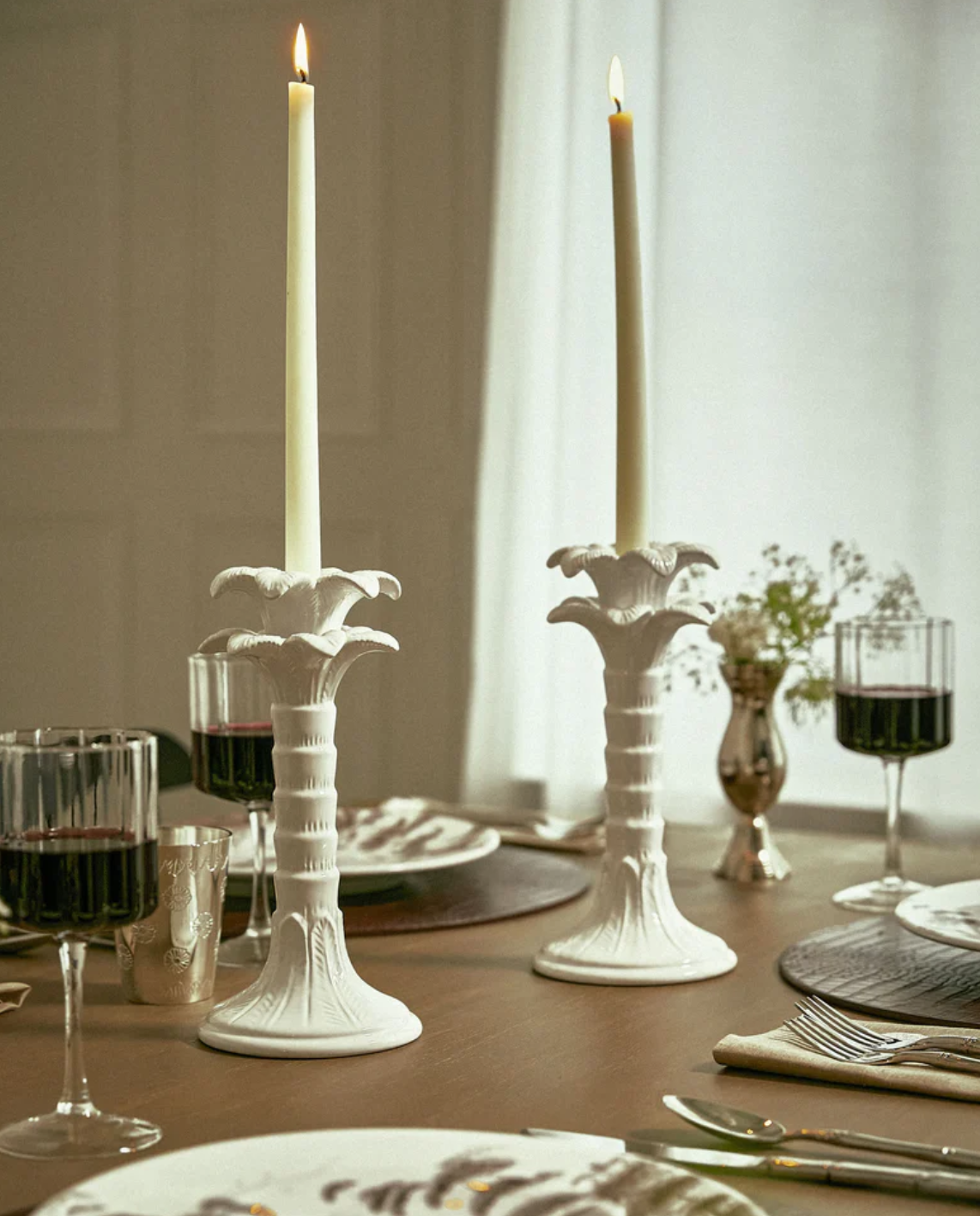 Palm Leaf Taper Candle Holder