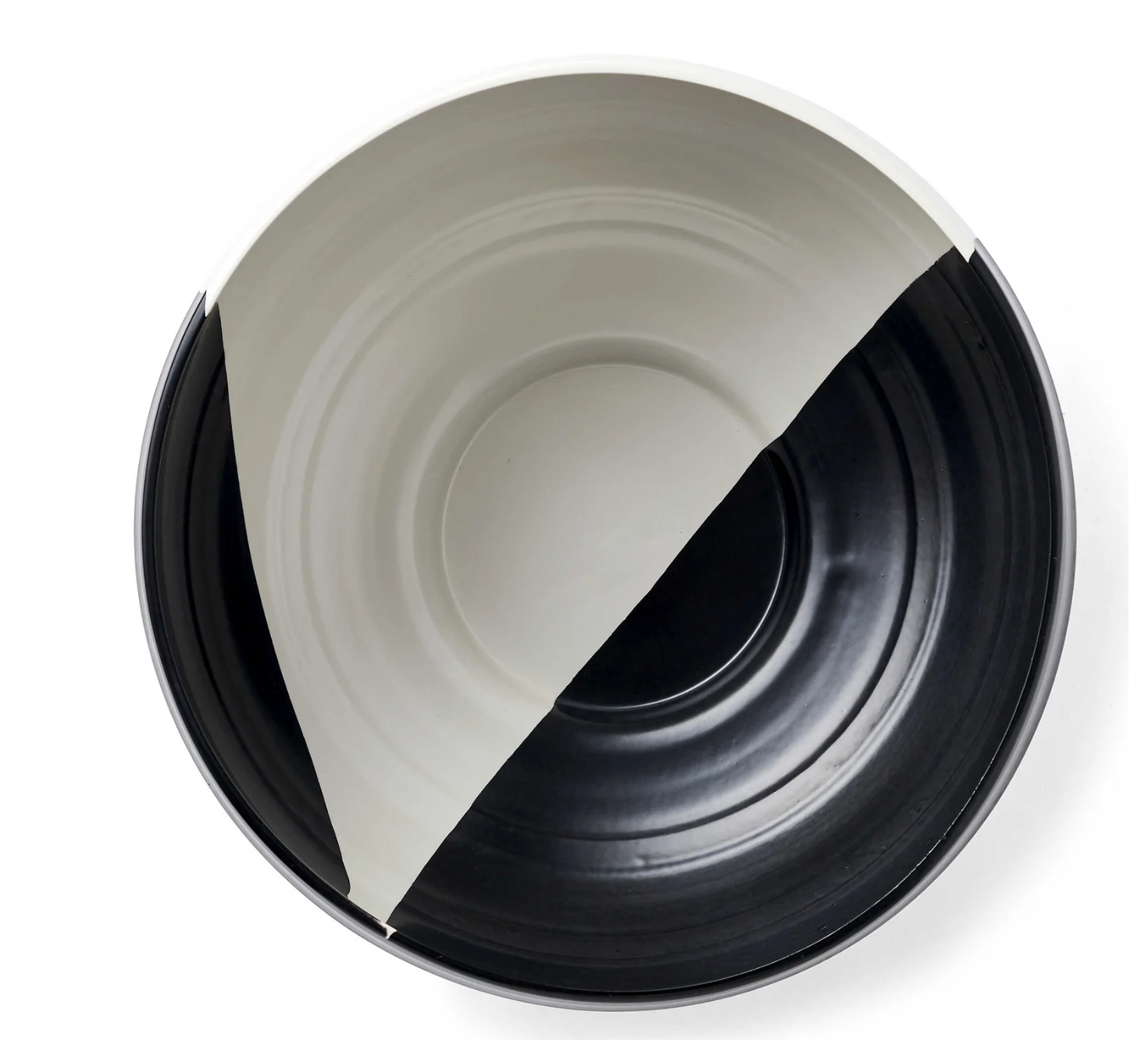 Split Personality Black &amp; White Glazed Centerpiece Bowl