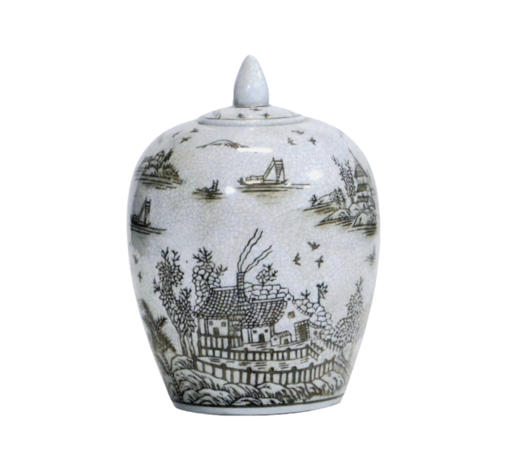 Chinoiserie Village Ginger Jar