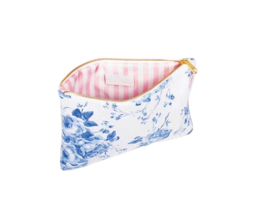 Blue Rose Terry Flat Pouch - Large