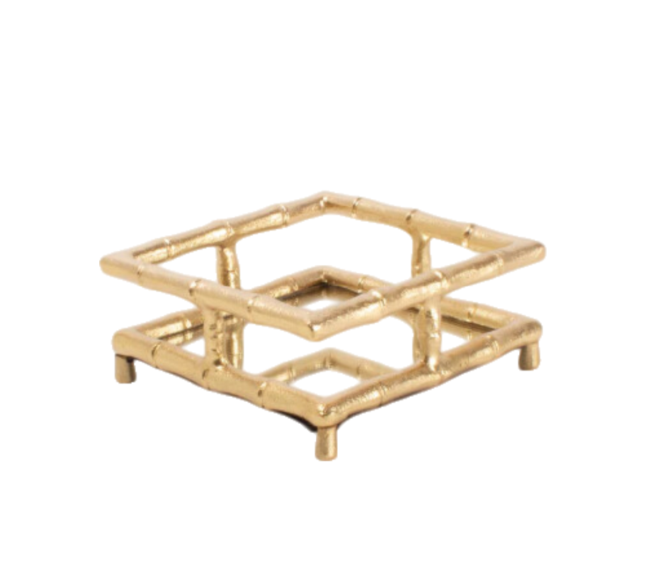 Gold Bamboo Cocktail Napkin Tray