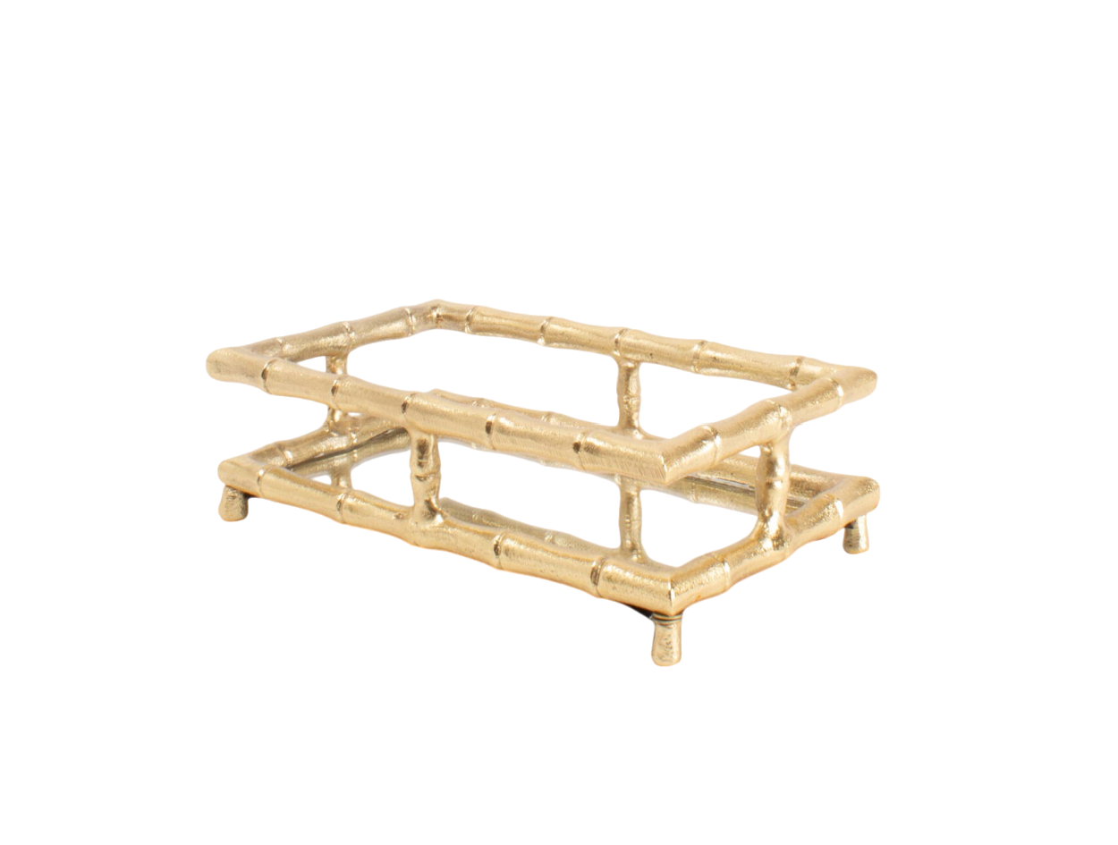 Gold Bamboo Guest Towel Tray