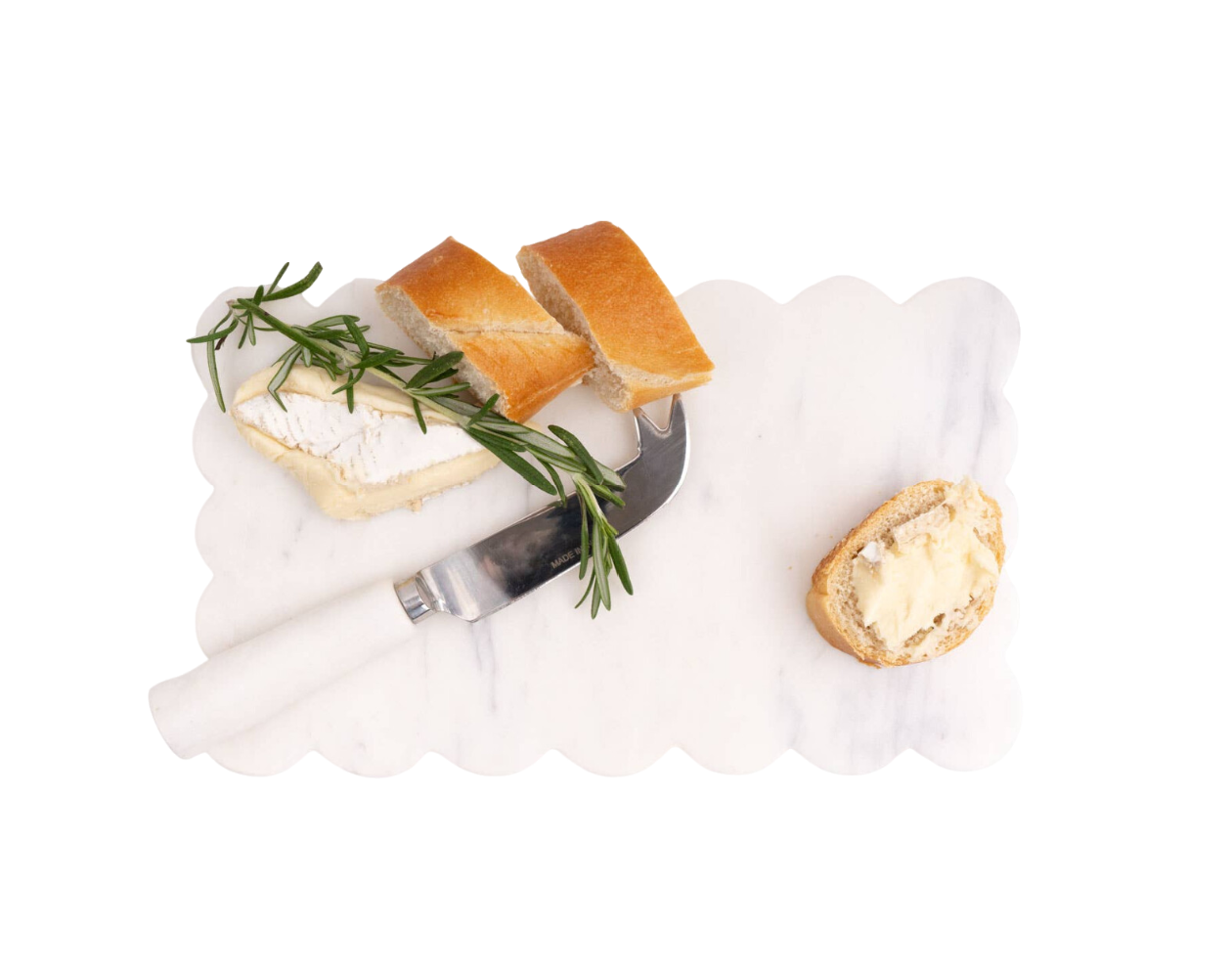 Marble Scalloped Cheese Board & Knife Set