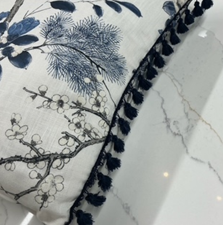NH Mandeville Collection Bird & Tassel Euro Pillow 26" x 26"