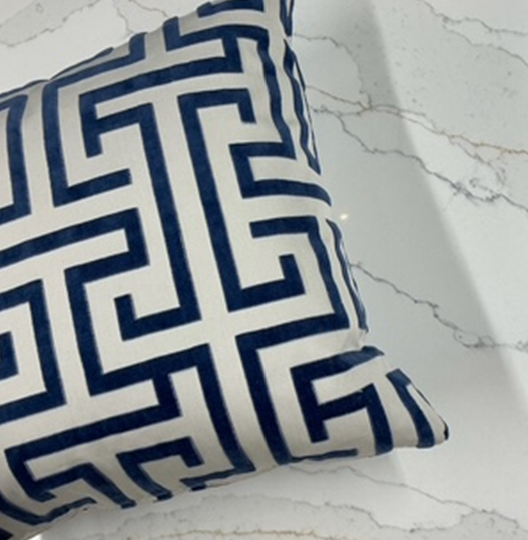 NH Madisonville Collection Navy Ming Trail Pillow 18" x 18"