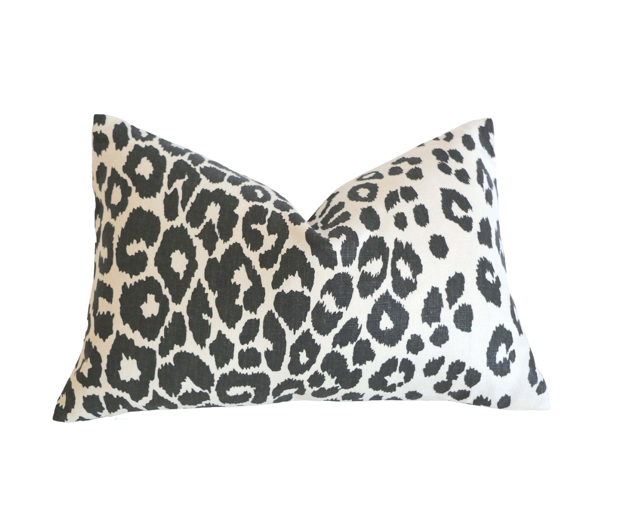 NH Madisonville Collection Black and White Snow Leopard Lumbar Pillow 11"X19"W