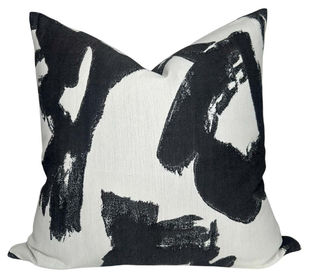 Brushstrokes Pillow Cover in Ebony, Indoor Outdoor (Various Sizes)