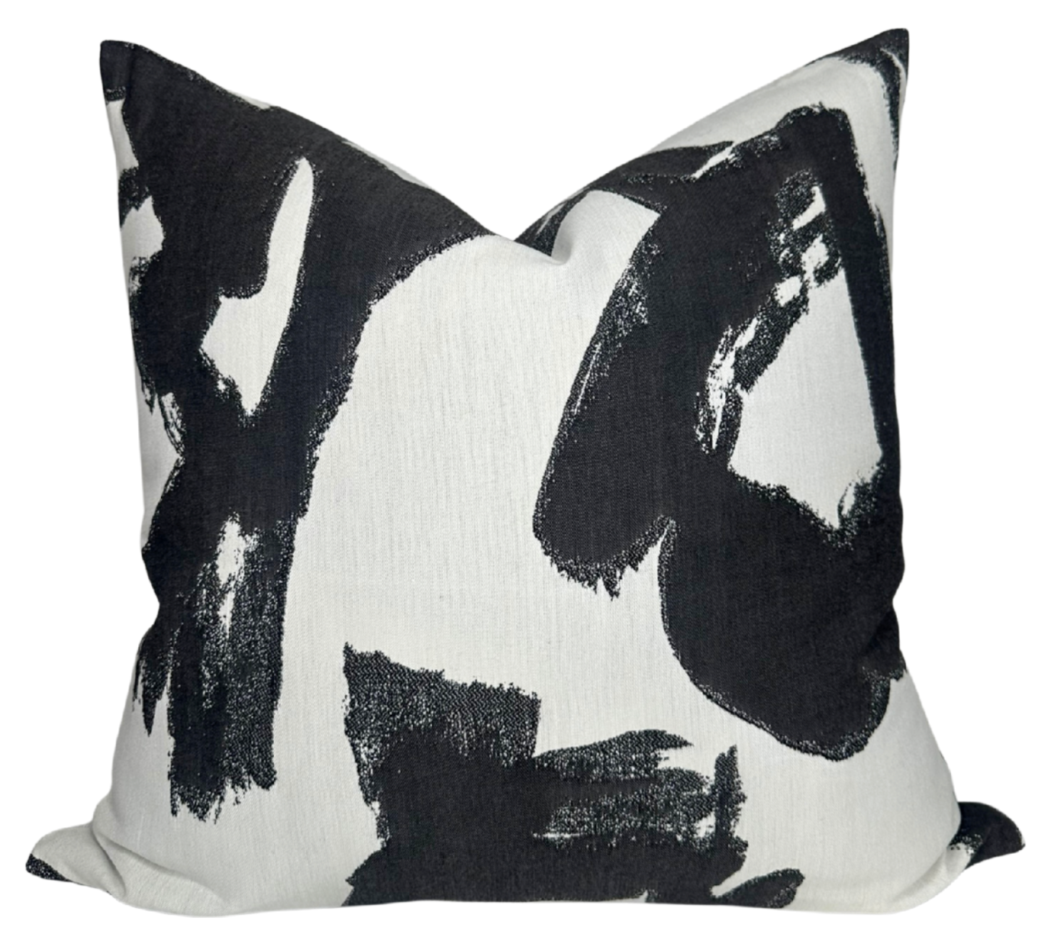 Brushstrokes Pillow Cover in Ebony, Indoor Outdoor (Various Sizes)