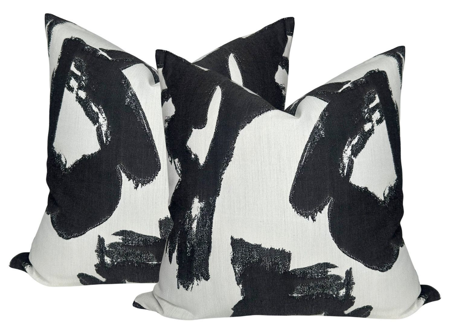 Brushstrokes Pillow Cover in Ebony, Indoor Outdoor (Various Sizes)