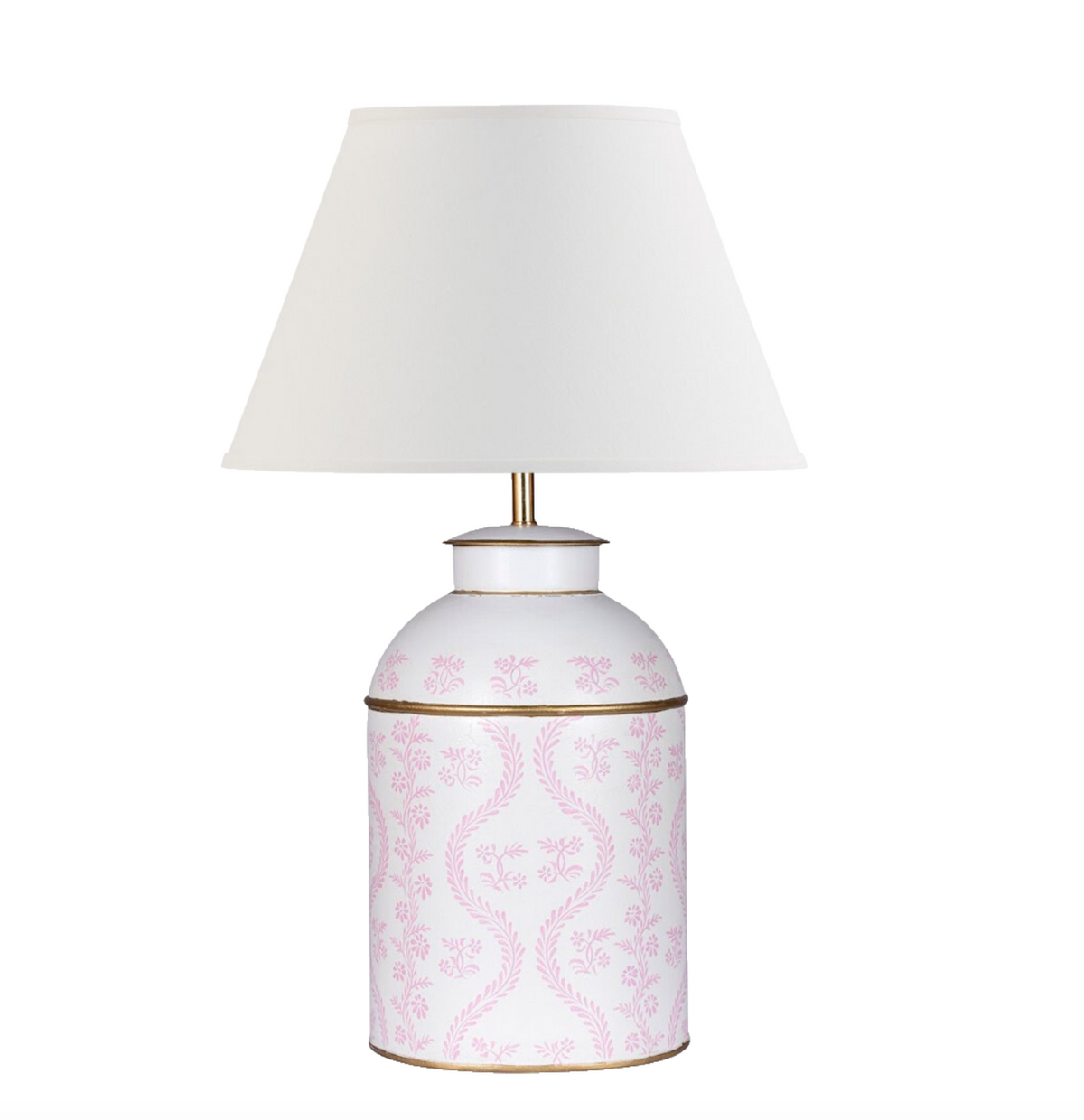Pink IKat Tea Caddy Lamp
