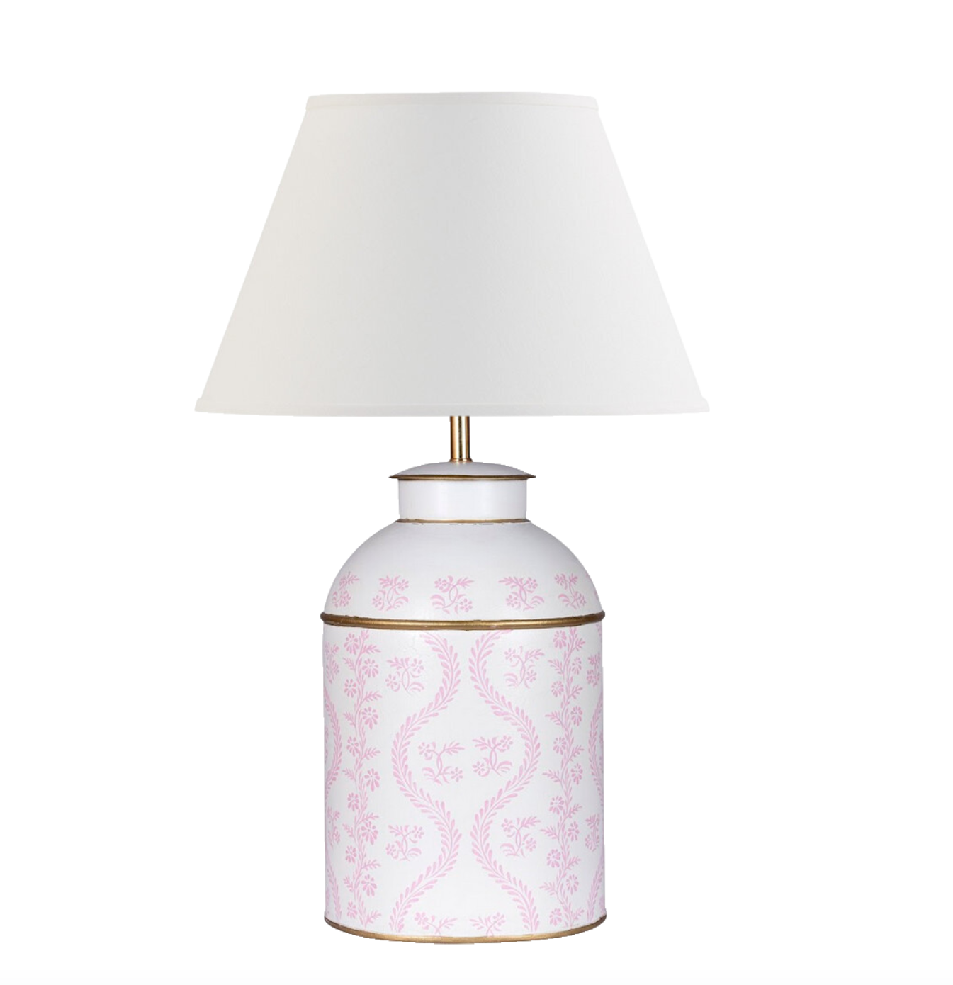 Pink IKat Tea Caddy Lamp