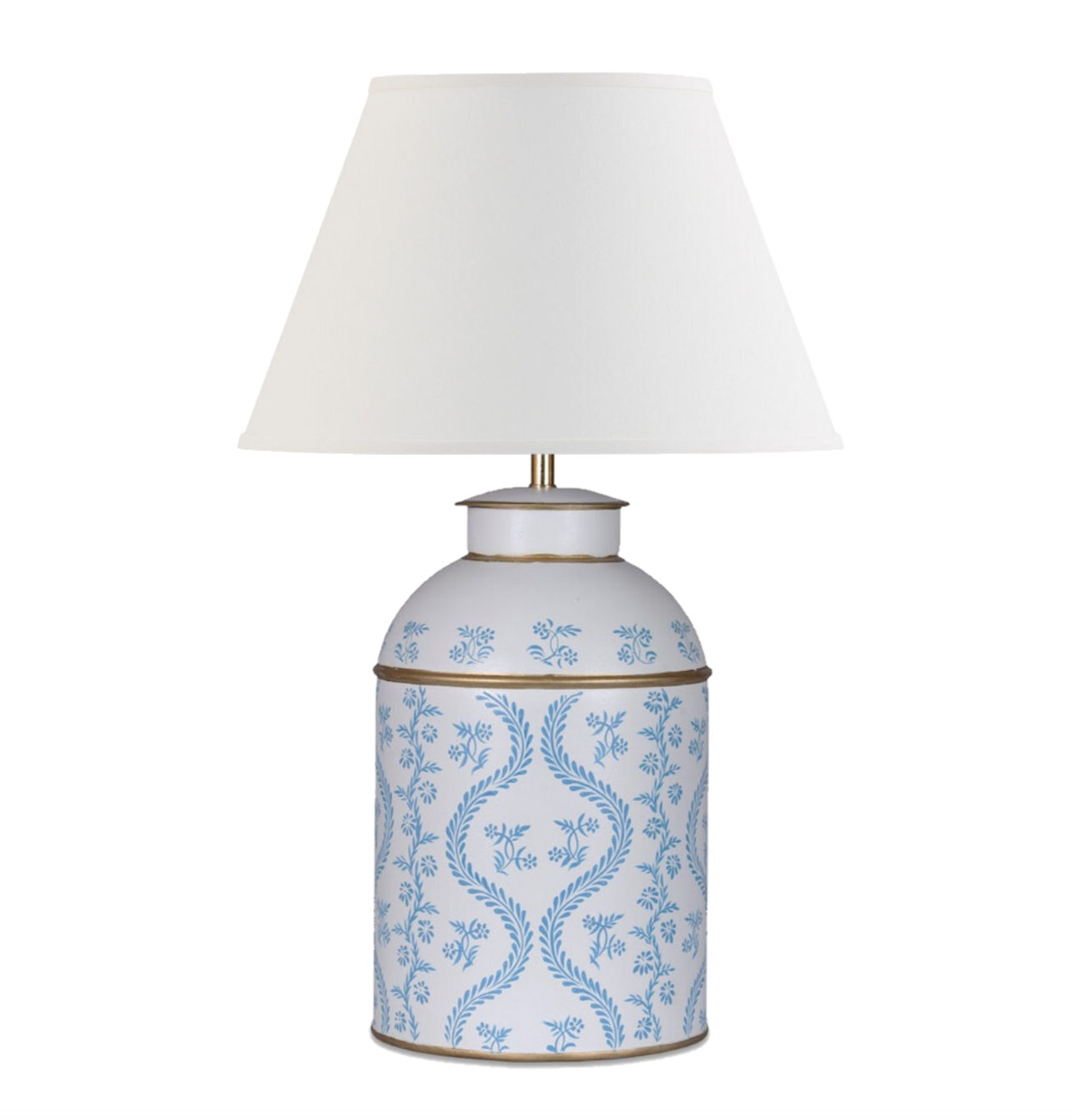 Blue IKat Tea Caddy Lamp